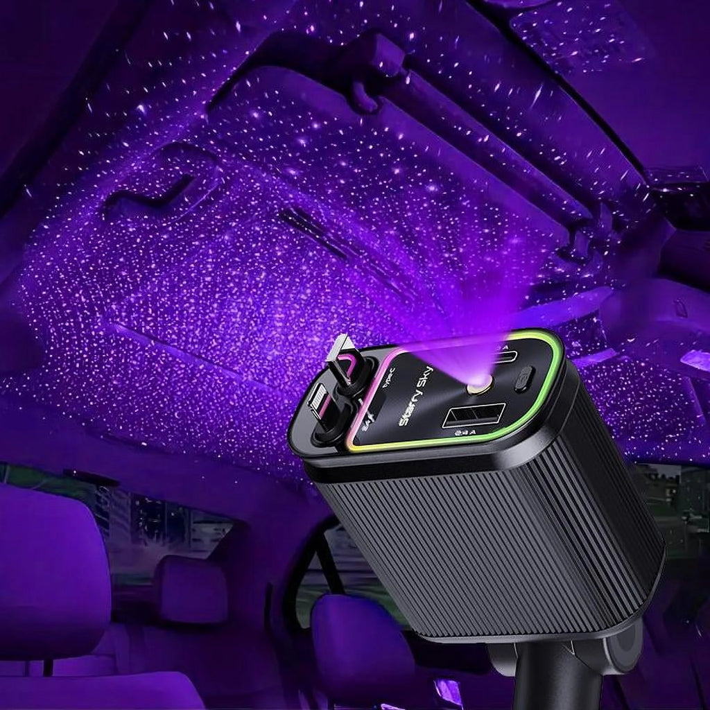 4-in-1 Premium Car Charger – 
טעינה מהירה + תאורת אווירה יוקרתית לרכב שלך